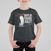 Hands Off Protest T Shirt For Kid Stand With Penguins Resist Against Tariffs