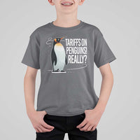 Hands Off Protest T Shirt For Kid Stand With Penguins Resist Against Tariffs