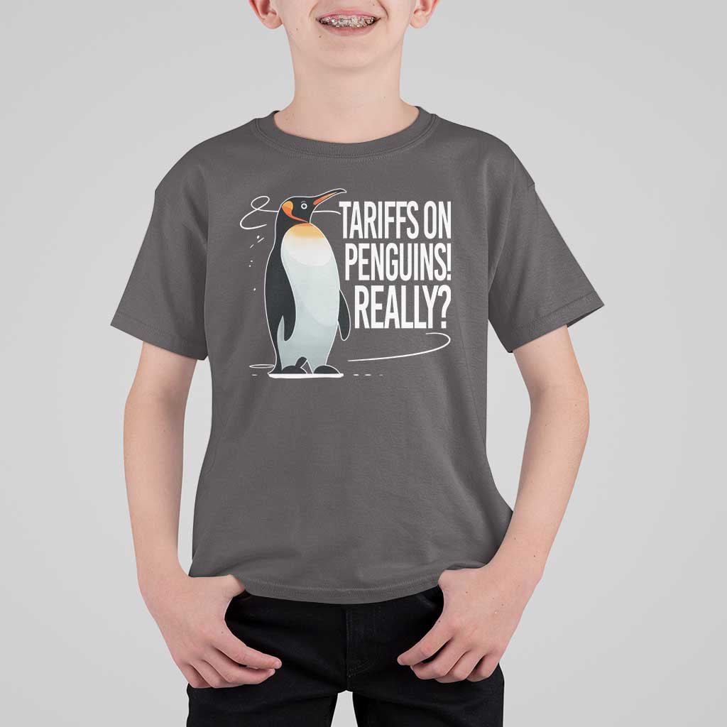 Hands Off Protest T Shirt For Kid Stand With Penguins Resist Against Tariffs