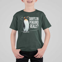 Hands Off Protest T Shirt For Kid Stand With Penguins Resist Against Tariffs