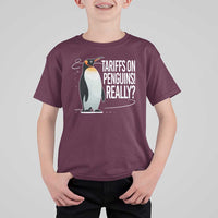 Hands Off Protest T Shirt For Kid Stand With Penguins Resist Against Tariffs