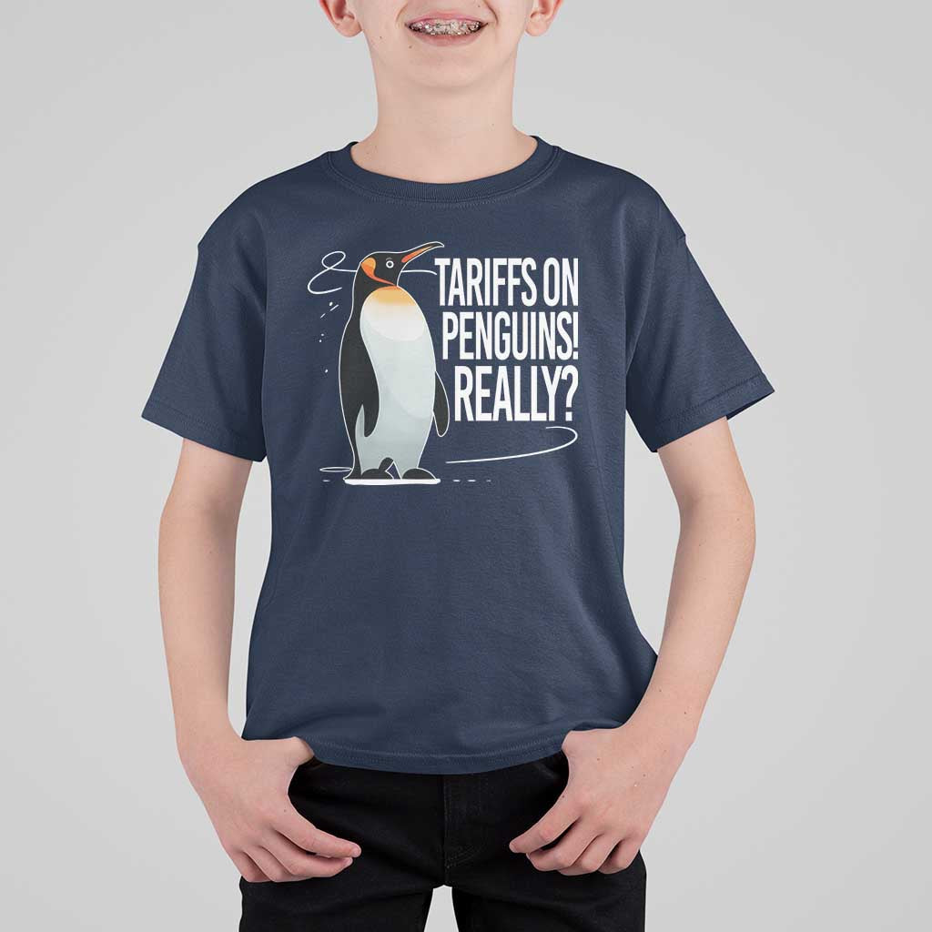 Hands Off Protest T Shirt For Kid Stand With Penguins Resist Against Tariffs