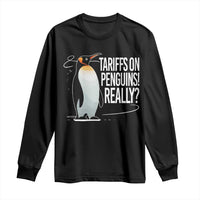 Hands Off Protest Long Sleeve Shirt Stand With Penguins Resist Against Tariffs