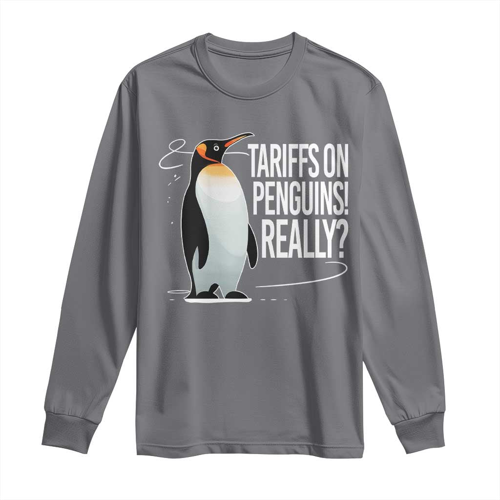 Hands Off Protest Long Sleeve Shirt Stand With Penguins Resist Against Tariffs