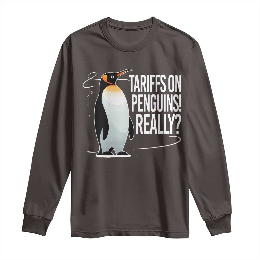 Hands Off Protest Long Sleeve Shirt Stand With Penguins Resist Against Tariffs