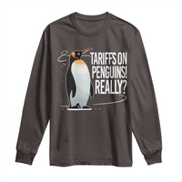 Hands Off Protest Long Sleeve Shirt Stand With Penguins Resist Against Tariffs