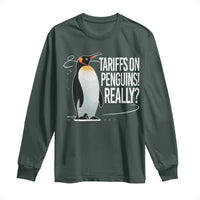 Hands Off Protest Long Sleeve Shirt Stand With Penguins Resist Against Tariffs