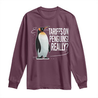Hands Off Protest Long Sleeve Shirt Stand With Penguins Resist Against Tariffs