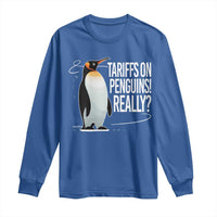 Hands Off Protest Long Sleeve Shirt Stand With Penguins Resist Against Tariffs