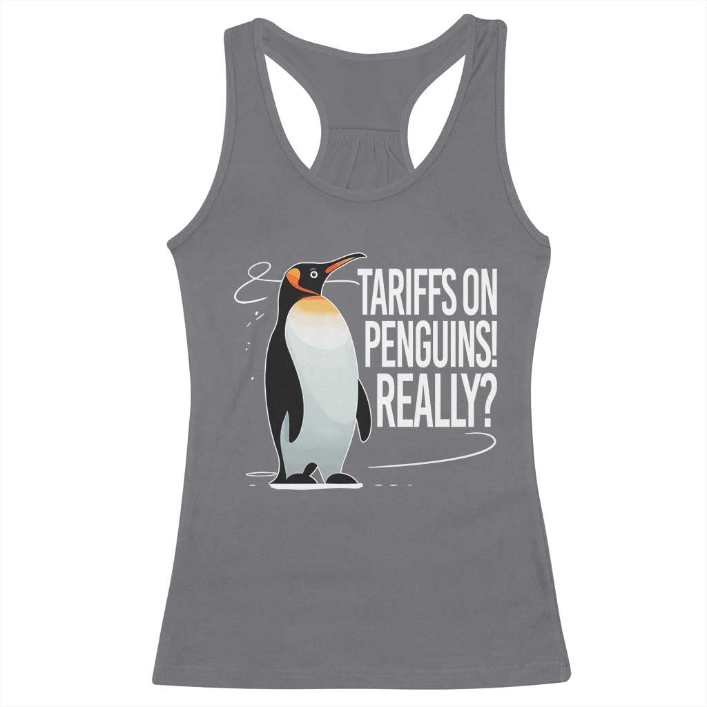 Hands Off Protest Racerback Tank Top Stand With Penguins Resist Against Tariffs