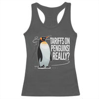 Hands Off Protest Racerback Tank Top Stand With Penguins Resist Against Tariffs