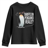 Hands Off Protest Youth Sweatshirt Stand With Penguins Resist Against Tariffs