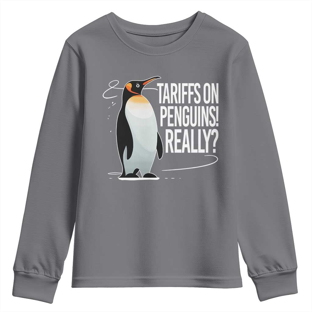 Hands Off Protest Youth Sweatshirt Stand With Penguins Resist Against Tariffs
