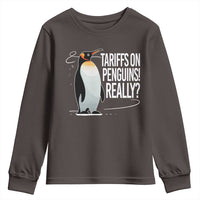 Hands Off Protest Youth Sweatshirt Stand With Penguins Resist Against Tariffs