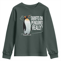 Hands Off Protest Youth Sweatshirt Stand With Penguins Resist Against Tariffs