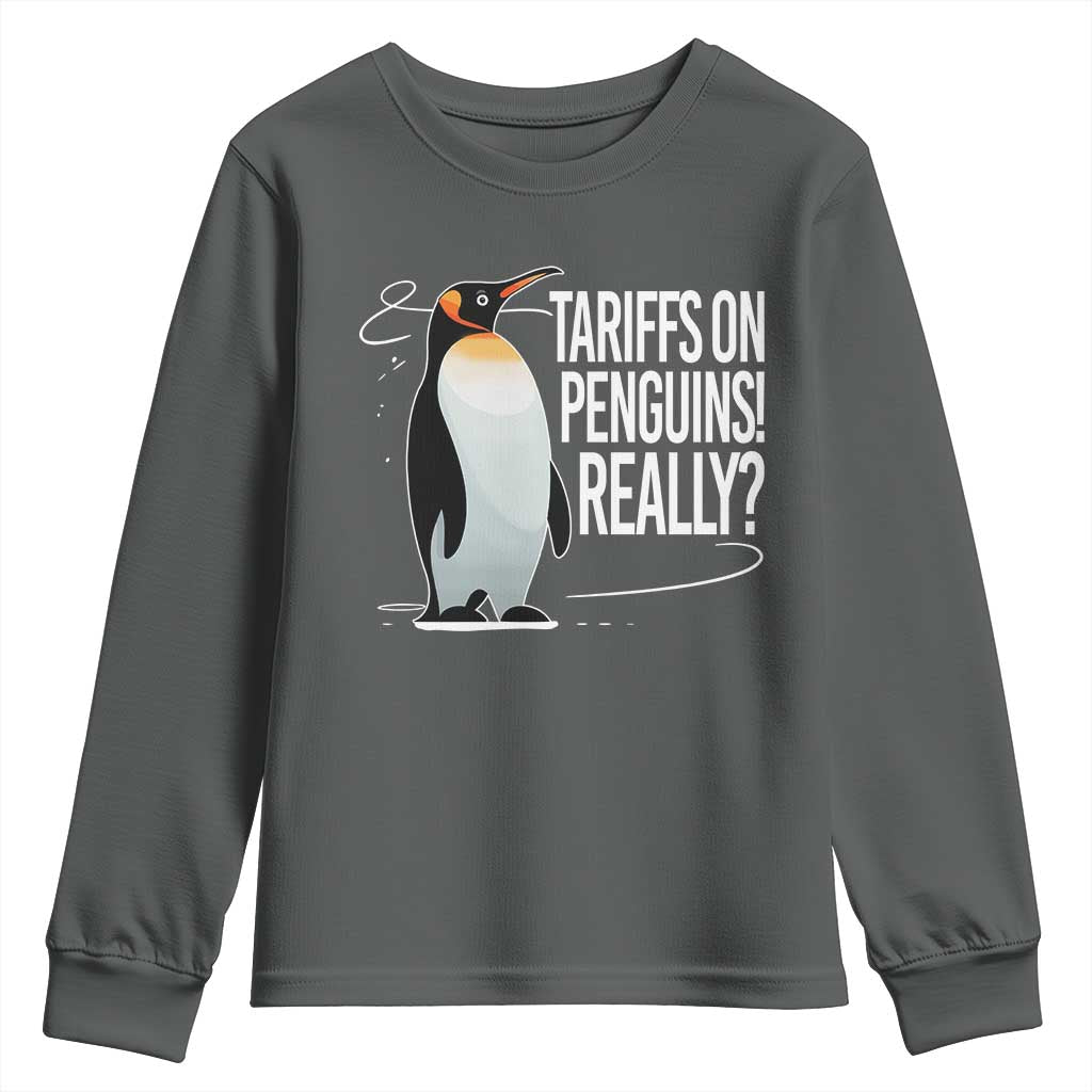 Hands Off Protest Youth Sweatshirt Stand With Penguins Resist Against Tariffs