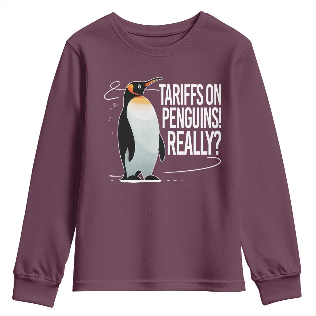 Hands Off Protest Youth Sweatshirt Stand With Penguins Resist Against Tariffs
