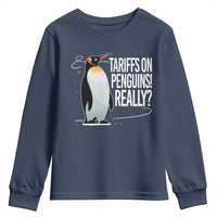 Hands Off Protest Youth Sweatshirt Stand With Penguins Resist Against Tariffs