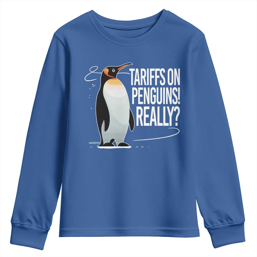 Hands Off Protest Youth Sweatshirt Stand With Penguins Resist Against Tariffs