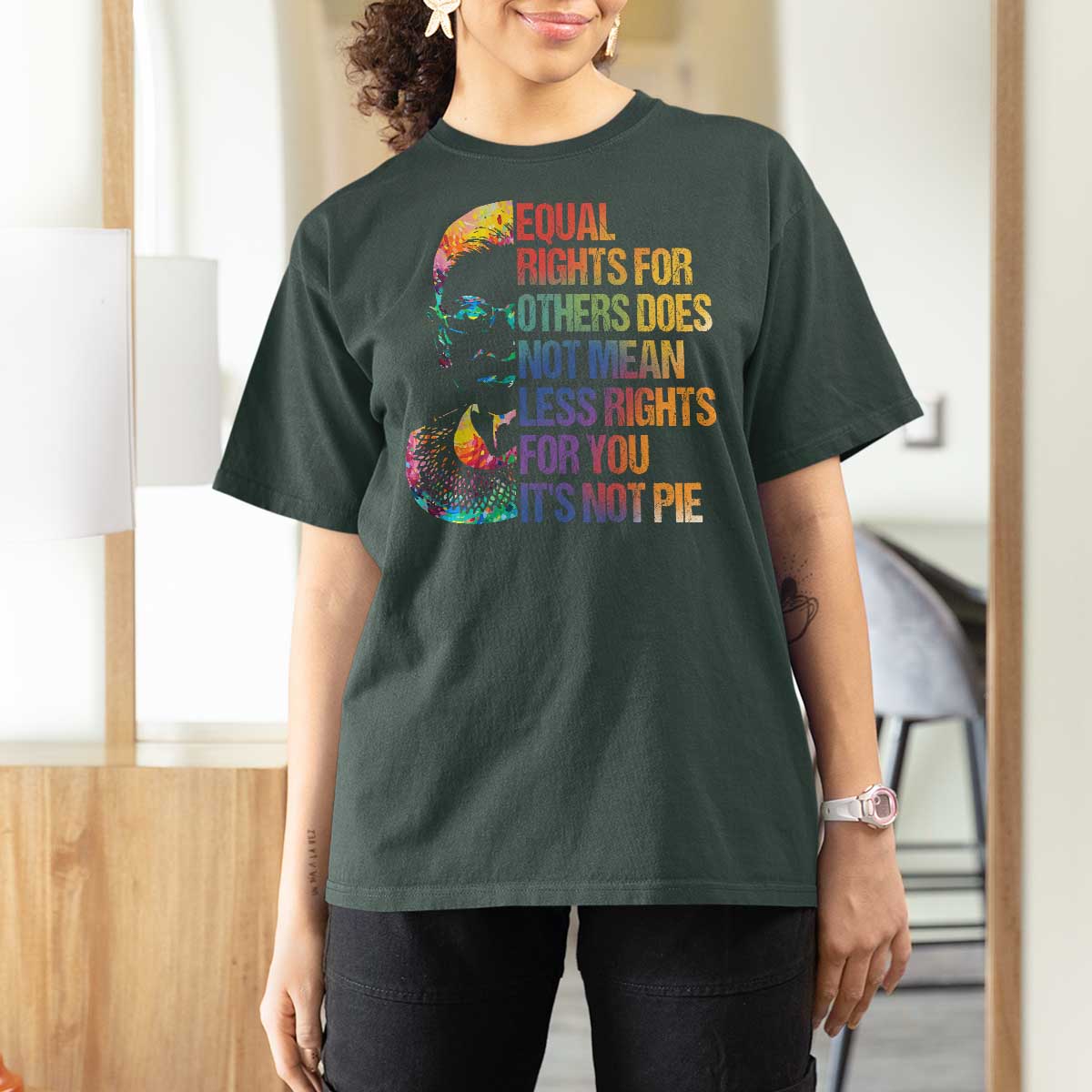 Notorious RBG T Shirt For Women Feminist Citizen LGBTQ+ Equal Rights Advocate