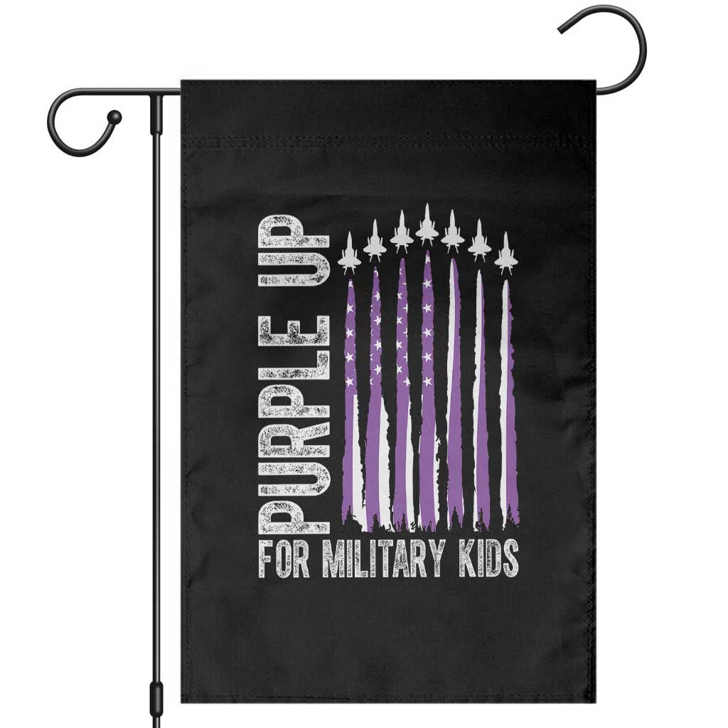 Purple Up For Military Kids Garden Flag US Flag Military Child Support
