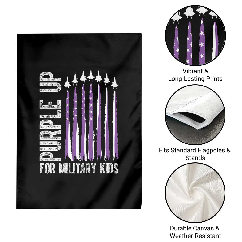 Purple Up For Military Kids Garden Flag US Flag Military Child Support