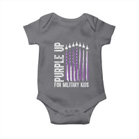 Purple Up For Military Kids Baby Onesie US Flag Military Child Support