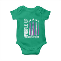 Purple Up For Military Kids Baby Onesie US Flag Military Child Support