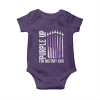 Purple Up For Military Kids Baby Onesie US Flag Military Child Support