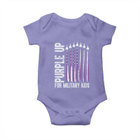 Purple Up For Military Kids Baby Onesie US Flag Military Child Support
