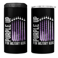 Purple Up For Military Kids 4 in 1 Can Cooler Tumbler US Flag Military Child Support