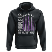 Purple Up For Military Kids Hoodie US Flag Military Child Support