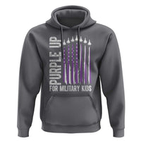 Purple Up For Military Kids Hoodie US Flag Military Child Support