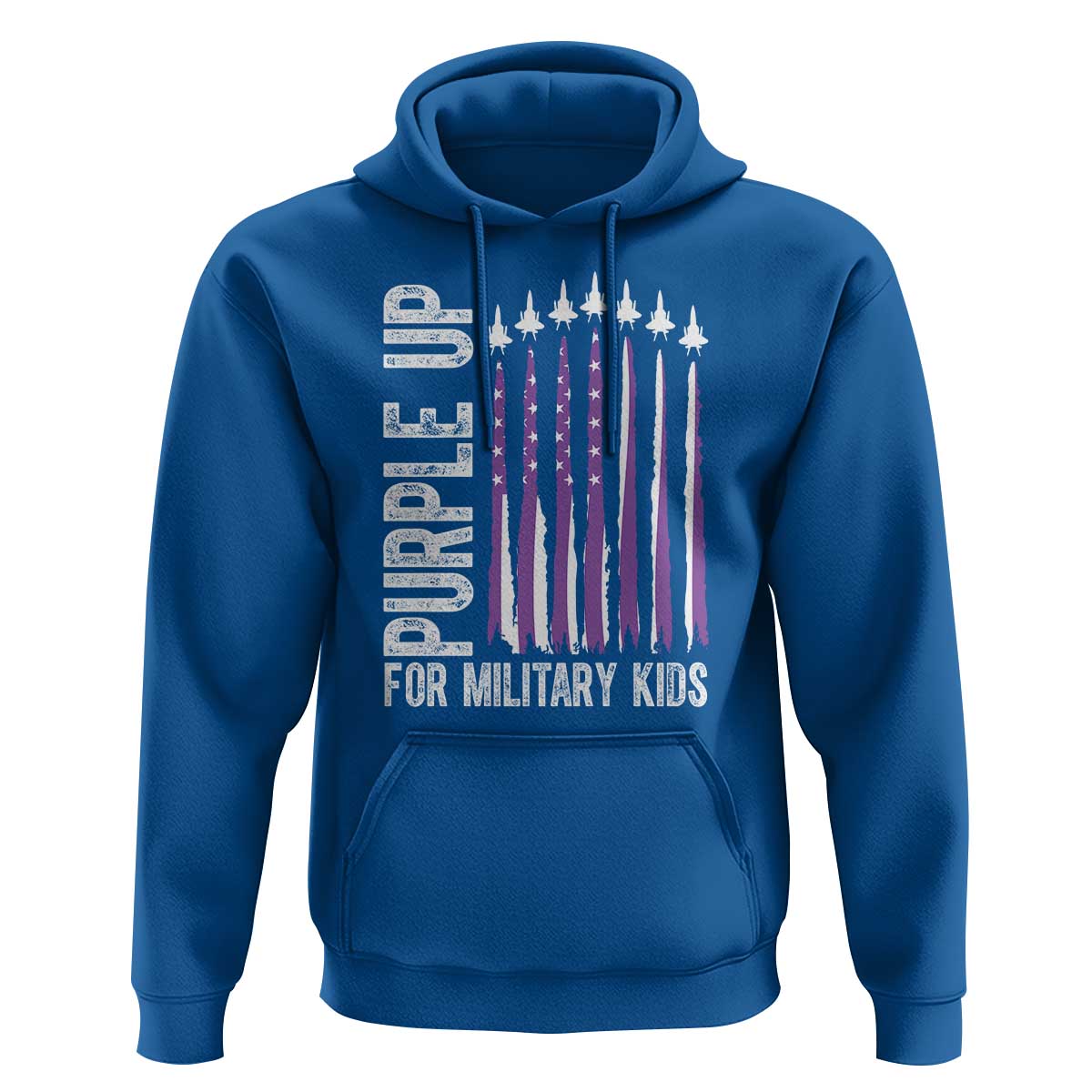 Purple Up For Military Kids Hoodie US Flag Military Child Support