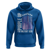 Purple Up For Military Kids Hoodie US Flag Military Child Support