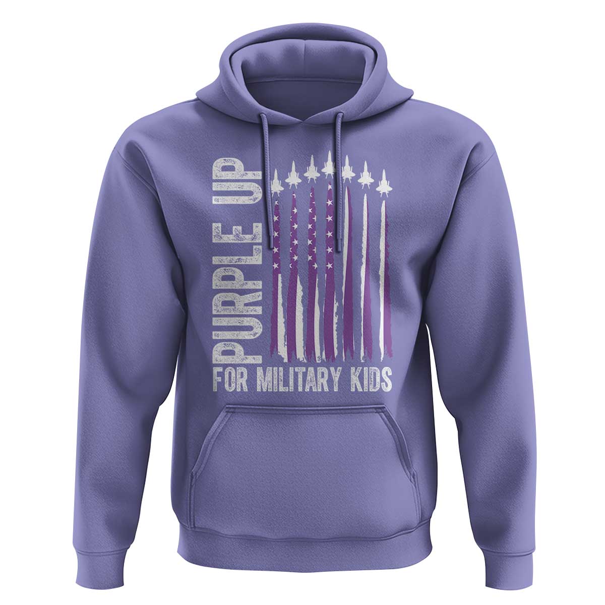Purple Up For Military Kids Hoodie US Flag Military Child Support