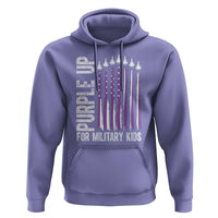 Purple Up For Military Kids Hoodie US Flag Military Child Support