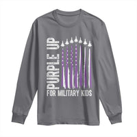 Purple Up For Military Kids Long Sleeve Shirt US Flag Military Child Support