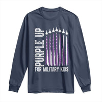 Purple Up For Military Kids Long Sleeve Shirt US Flag Military Child Support