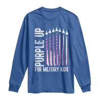 Purple Up For Military Kids Long Sleeve Shirt US Flag Military Child Support