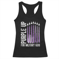 Purple Up For Military Kids Racerback Tank Top US Flag Military Child Support
