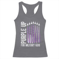 Purple Up For Military Kids Racerback Tank Top US Flag Military Child Support