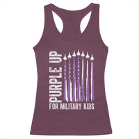Purple Up For Military Kids Racerback Tank Top US Flag Military Child Support
