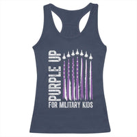 Purple Up For Military Kids Racerback Tank Top US Flag Military Child Support