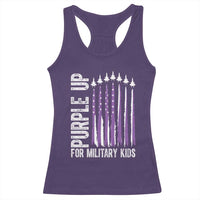 Purple Up For Military Kids Racerback Tank Top US Flag Military Child Support