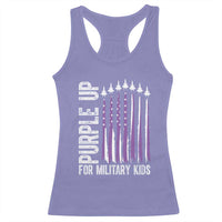 Purple Up For Military Kids Racerback Tank Top US Flag Military Child Support