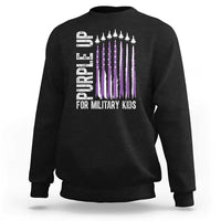 Purple Up For Military Kids Sweatshirt US Flag Military Child Support