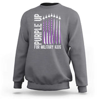 Purple Up For Military Kids Sweatshirt US Flag Military Child Support