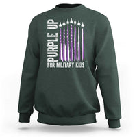 Purple Up For Military Kids Sweatshirt US Flag Military Child Support