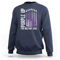 Purple Up For Military Kids Sweatshirt US Flag Military Child Support